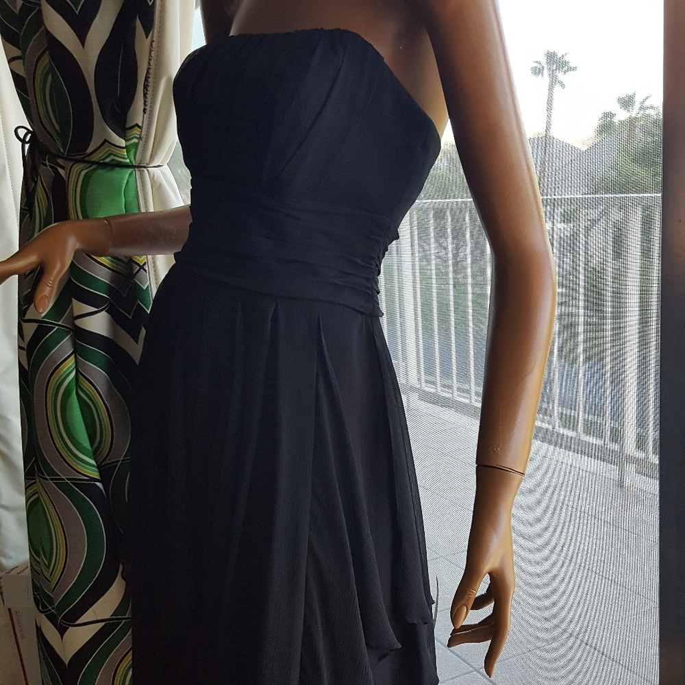David's bridal strapless dress black size 2